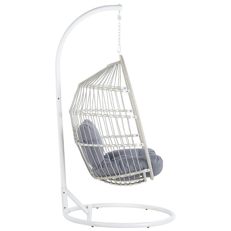 Klassieke Hangstoel met Standaard – Helderwit