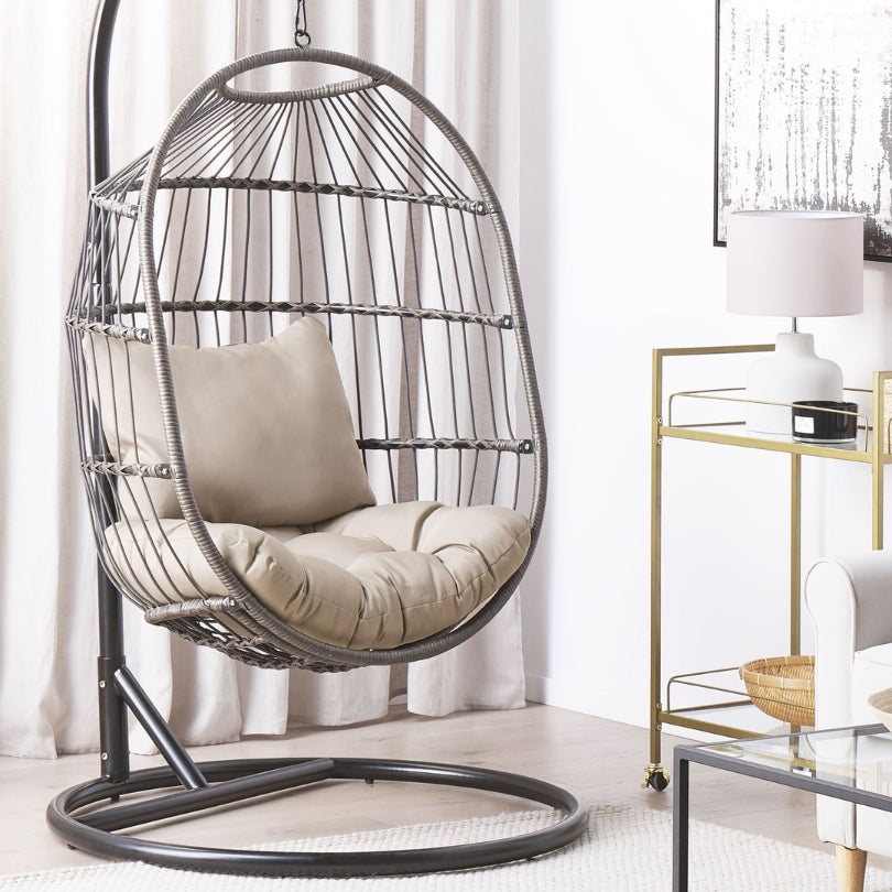 Klassieke Hangstoel met Standaard – Antraciet