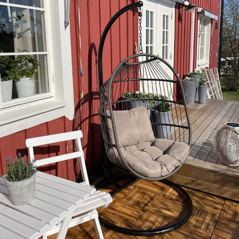 Klassieke Hangstoel met Standaard – Antraciet