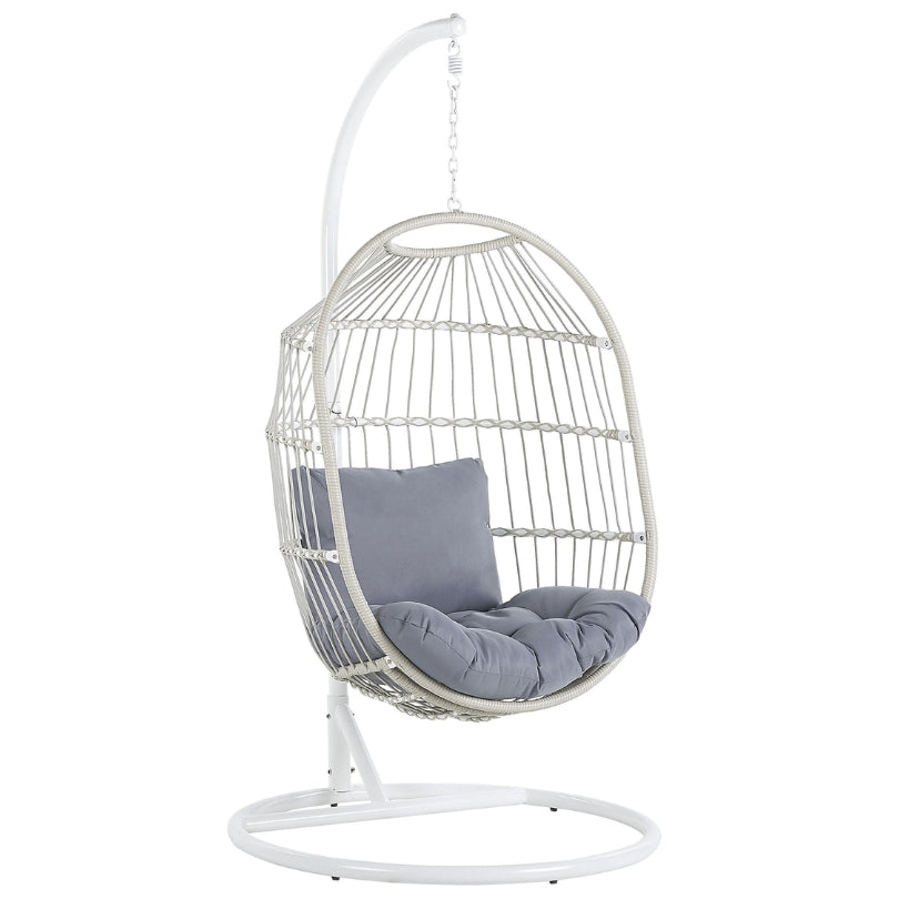 Klassieke Hangstoel met Standaard – Helderwit