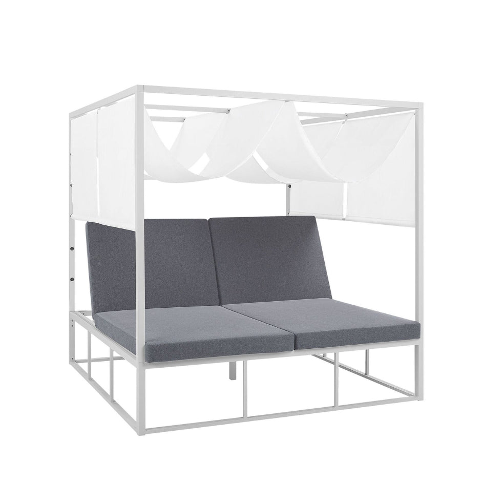 Fiorentina Metalen Ligstoel – Wit metalen frame (modern en stijlvol)