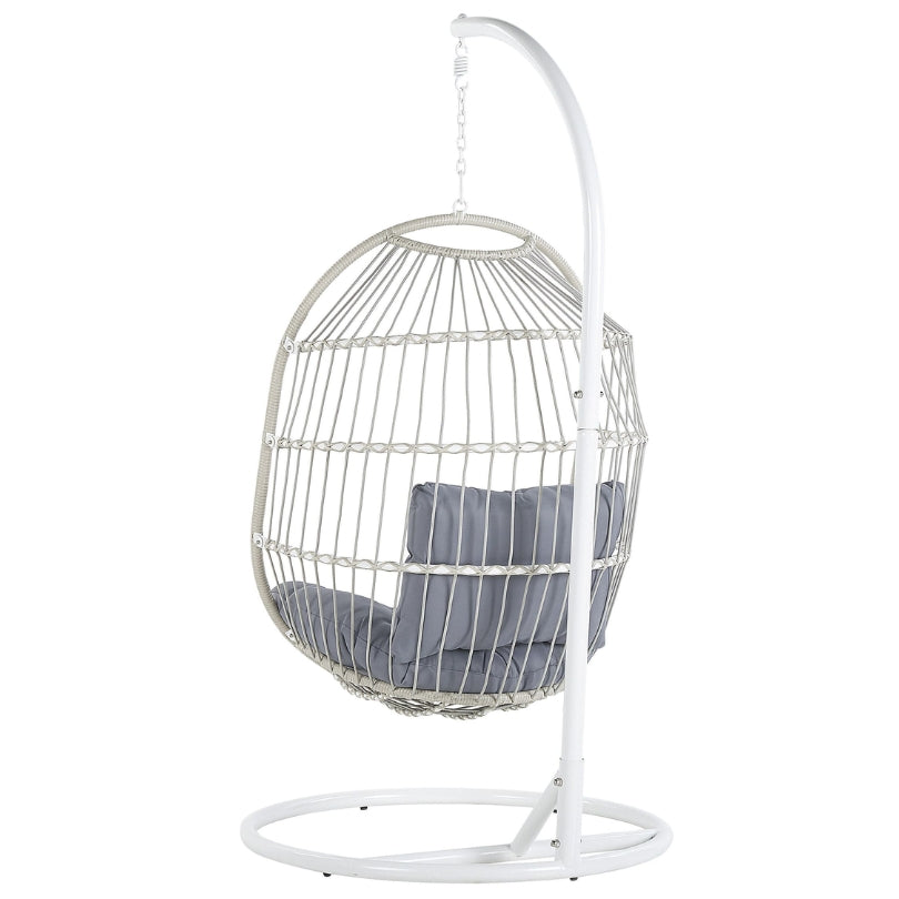 Klassieke Hangstoel met Standaard – Helderwit