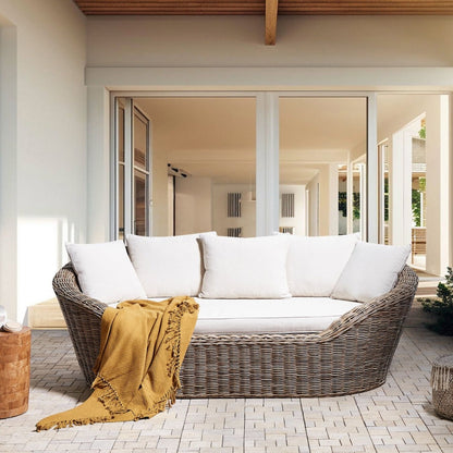 Roma Loungebed – Natuurlijk gevlochten structuur inclusief kussens