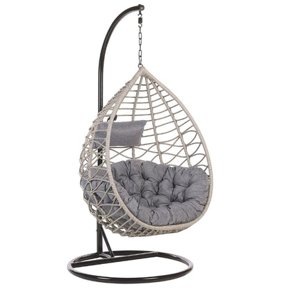 Luxe Hangstoel | Incl.Standaard & Kussens | Lichtgrijs