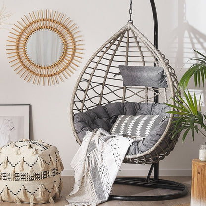 Luxe Hangstoel | Incl.Standaard & Kussens | Lichtgrijs
