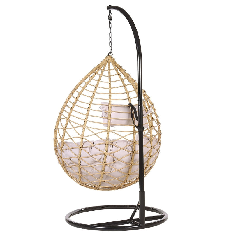 Luxe Hangstoel met Standaard – In natuurtint