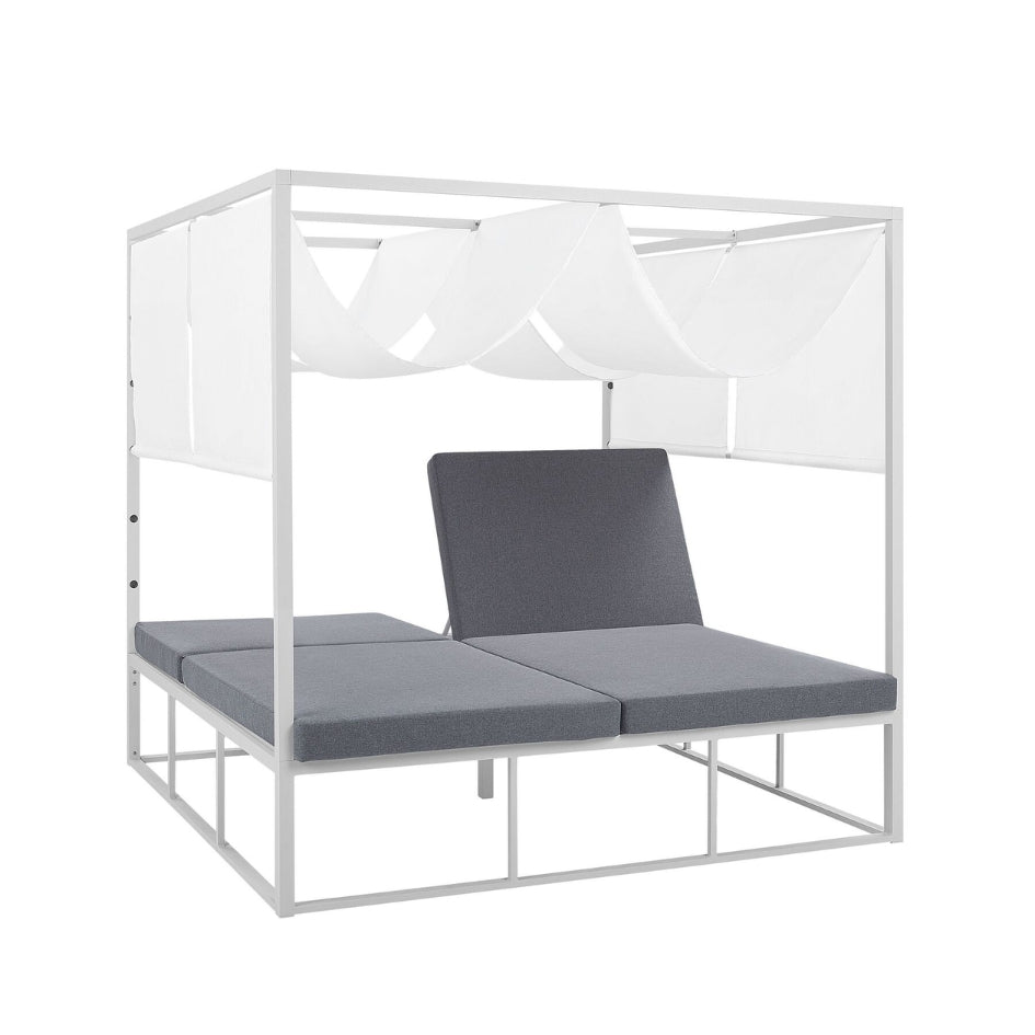 Fiorentina Metalen Ligstoel – Wit metalen frame (modern en stijlvol)