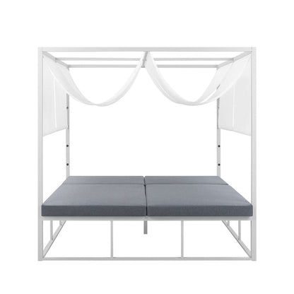 Fiorentina Metalen Ligstoel – Wit metalen frame (modern en stijlvol)