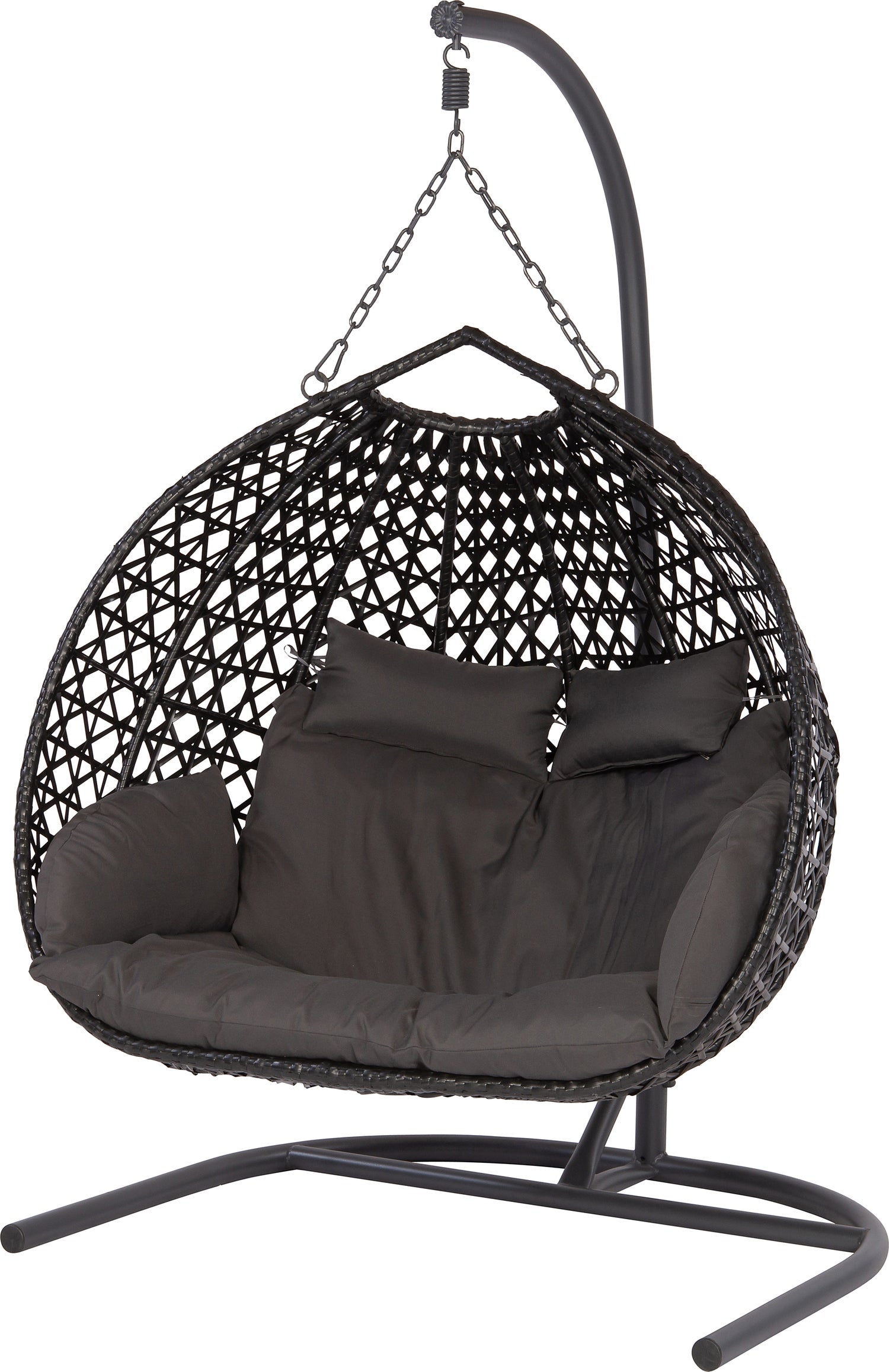 Adam 2-Persoons Hangstoel met Standaard – Matzwart frame