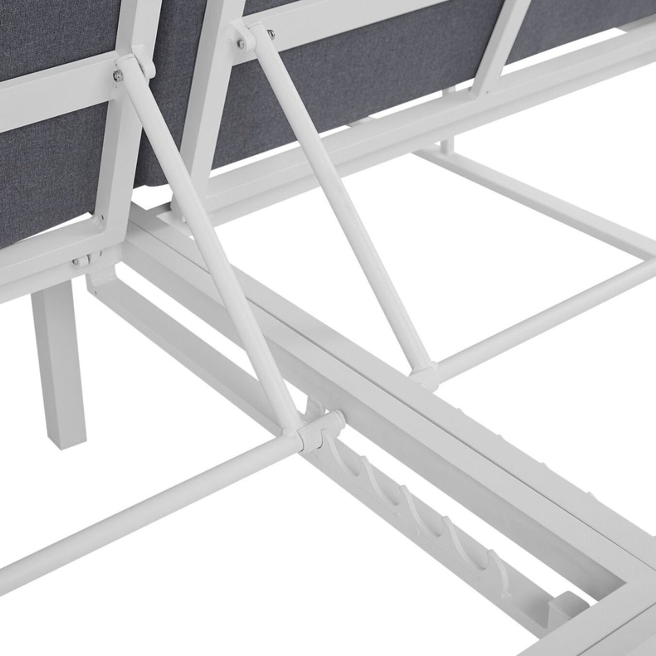 Fiorentina Metalen Ligstoel – Wit metalen frame (modern en stijlvol)