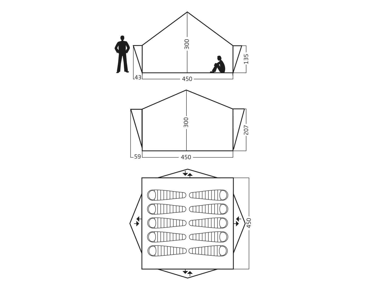 Midgard 20 Glamping Tent - 20 m² | 10 personen | Sand Shell
