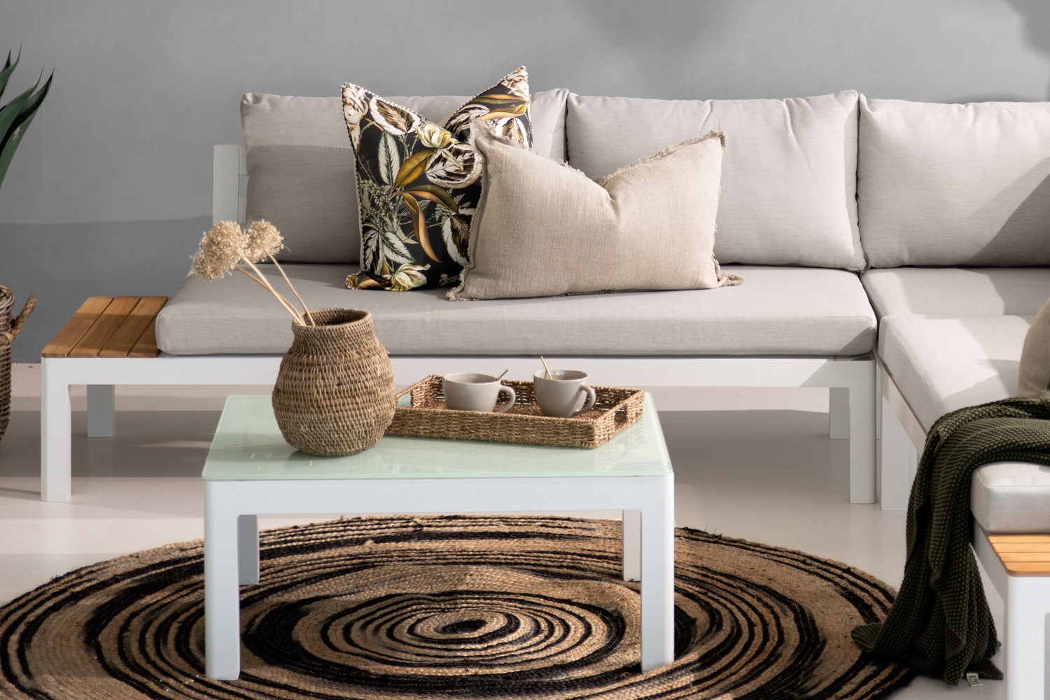 Bristol Hoek Loungeset (Steen) – Aardse neutrale tinten