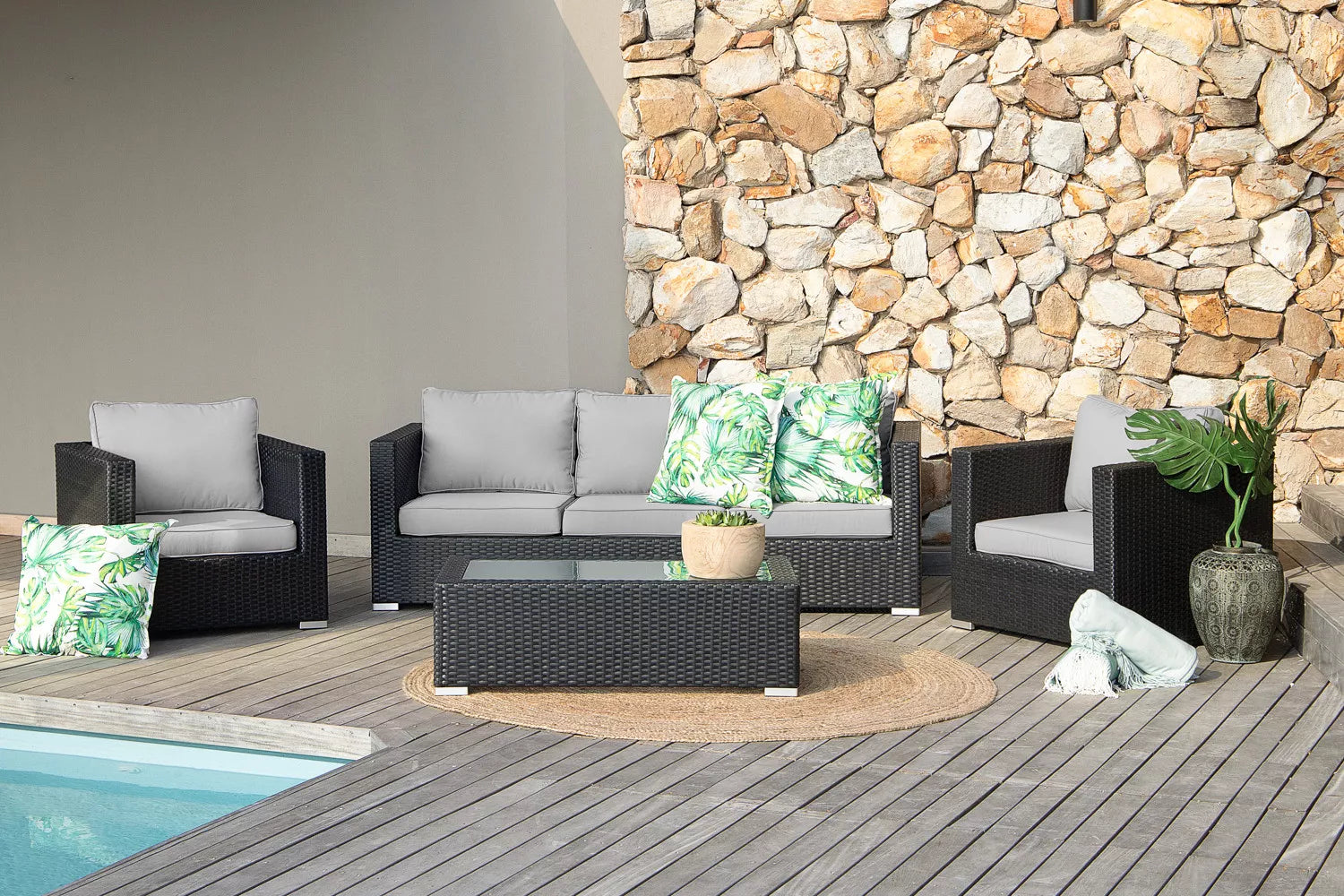 Montae 4-Delige Loungeset (Zwart) – Stedelijke luxe